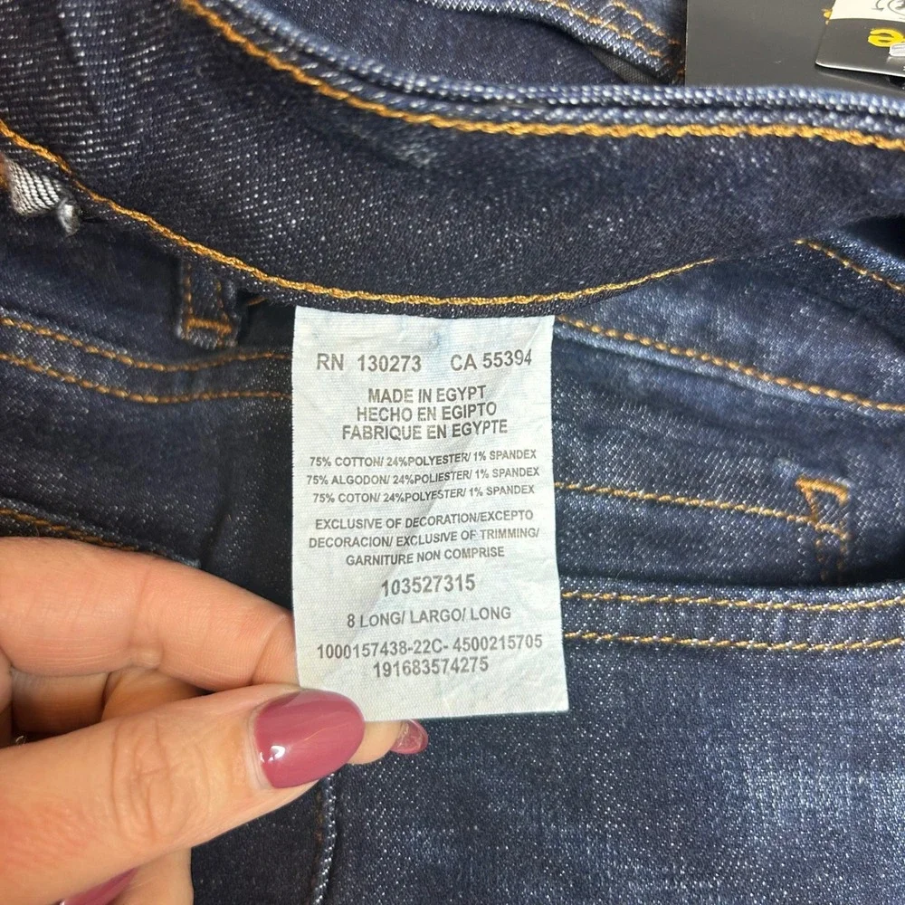 Lee Womens Legendary Skinny Mid Rise Jeans‎ Dark Wash Blue 8 Long 1000157438-22C